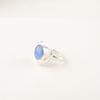 Natural Dark Blue Cat's Eye Gemstone 925 Sterling Silver Handmade Jewelry Ring RR-48-41