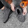 Men's Large Size Russian Winter Snow Boots - Thickened Leather, Fur-Lined, High-Top, Warm Cotton, Cold-Resistant (Sizes 46-47)