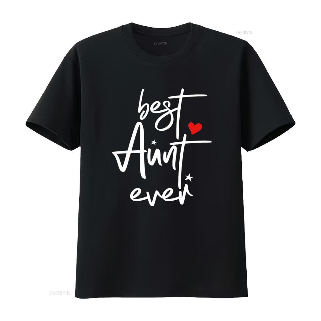Best Aunt Ever T Shirt vintage Washed Casual Breathable Unisex homme Soft Stretched graphic Slightly Versatile
