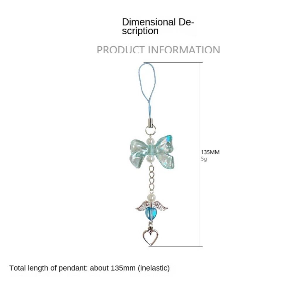 Sweet Love Heart Pendant Phone Strap Wings Key Chain Pendant Backpack Pendant  Gift