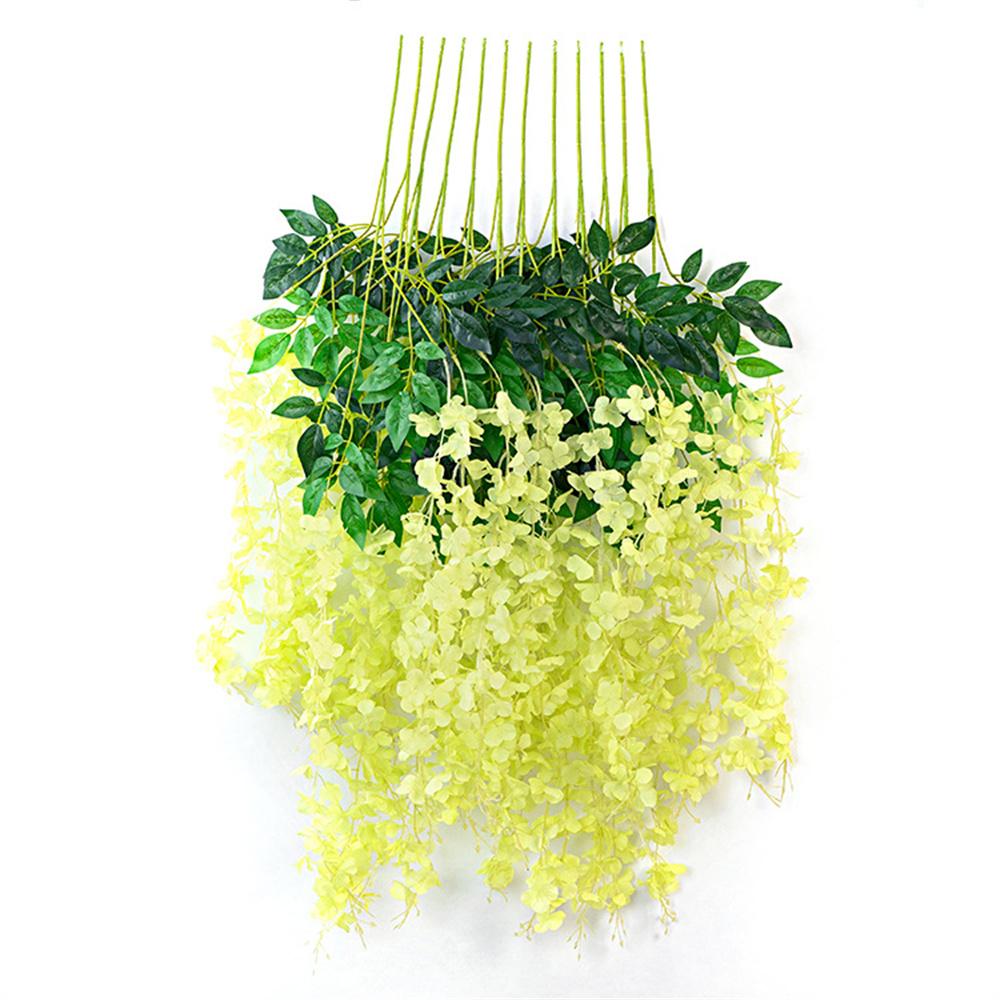 Wedding Decor Ceiling Decoration Vine Artificial Silk Fake Flower Garland Vine Wisteria Leaf Hanging Simulation Wisteria Flowers
