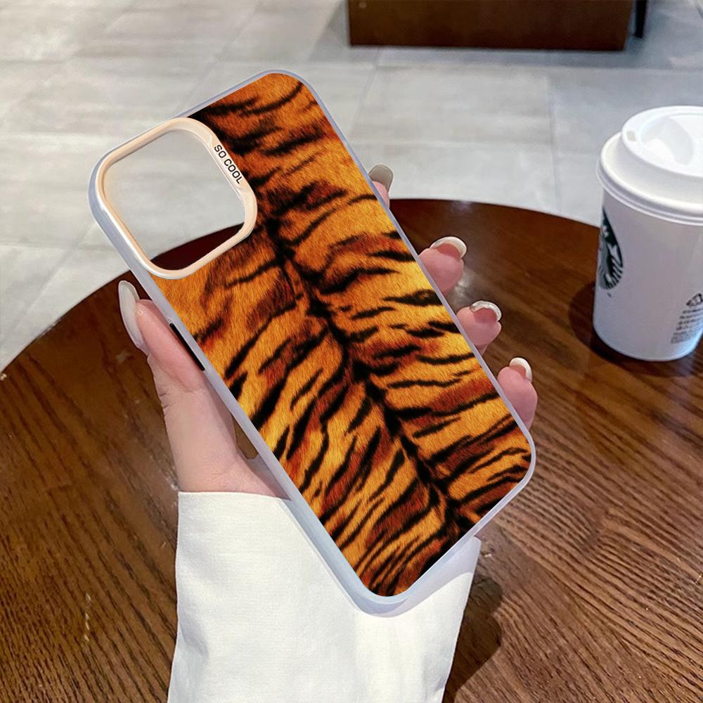 

White Tiger japan art painting pattern Phone Case Gradient IMD Colorful Silver Suitable case for iPhone17 16 15 14 13 12 Pro Max iPhone 15 Pro Max