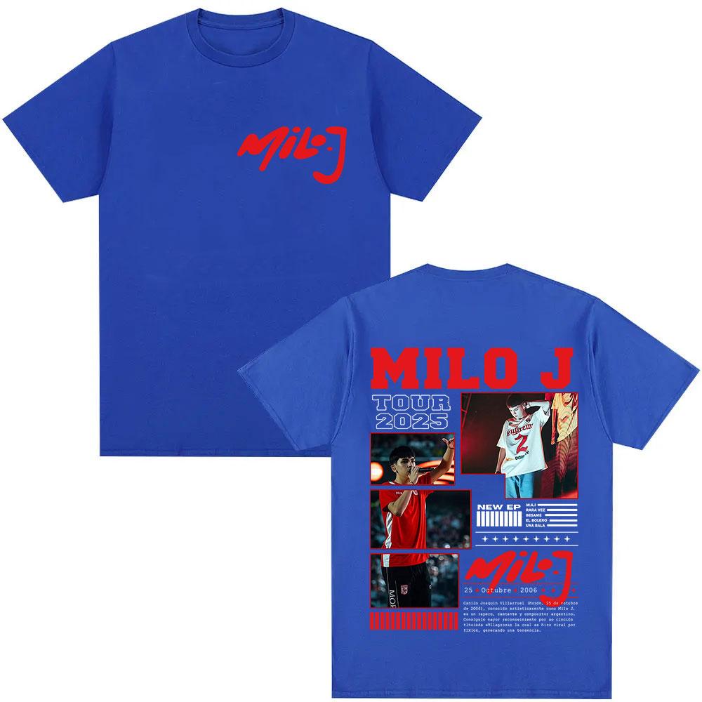 Rapper Milo J Tour 2025 Graphic Tshirt Unisex Hiphop Pop Music Shortsleeved Fashion Summer Print 100 Pure Cotton Tshirt