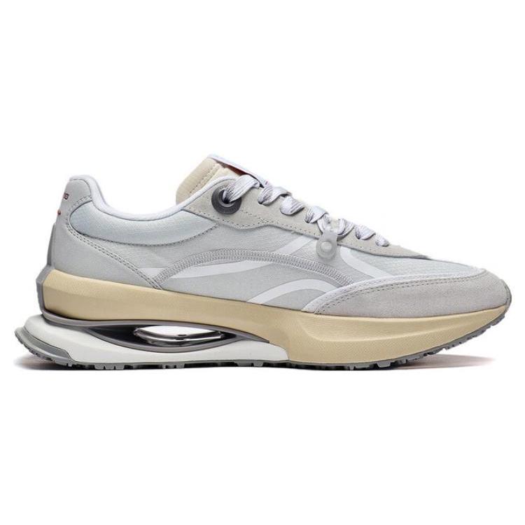 Li Ning 92 Shadow Cushioning Slip Resistant Low top Casual Shoes Men's Light Gray AGCT249-1