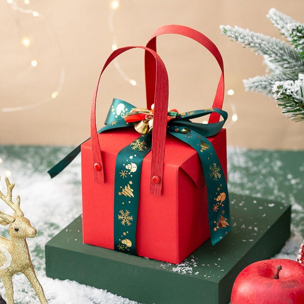 Paper Christmas Gifts Bag Red Gifts Wrap Handbag Classic Christmas Candy Gift Box  Candy