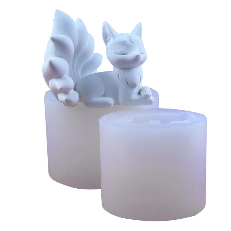 Nine Tails Foxes Silicone Molds DIY Epoxy Resin Molds Table Ornament Mould Candle Plaster Making Tool Easy to Clean