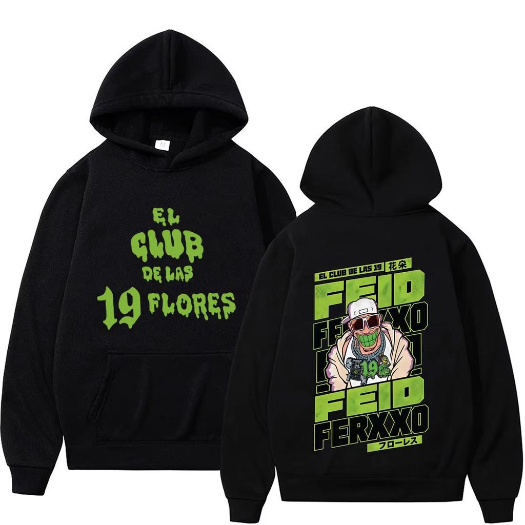 Rapper Feid Ferxxo El Club De Las 19 Flores 2026 Print Hoodie, Unisex Fashion Pullover, Loose Casual Sweatshirt, Streetwear