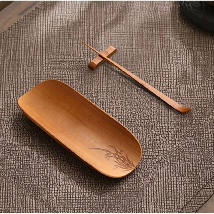 3Pcs Bamboos Teas Utensils Collection Feature Flower Engraving Smooth Craftsmanship For Safe Handling And Pleased Teas Experiences