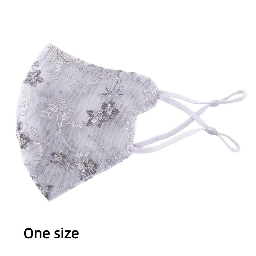 Embroider Flower Summer Lace Mask Breathable Half Face Covering Delicate Sunscreen Face Mask Women