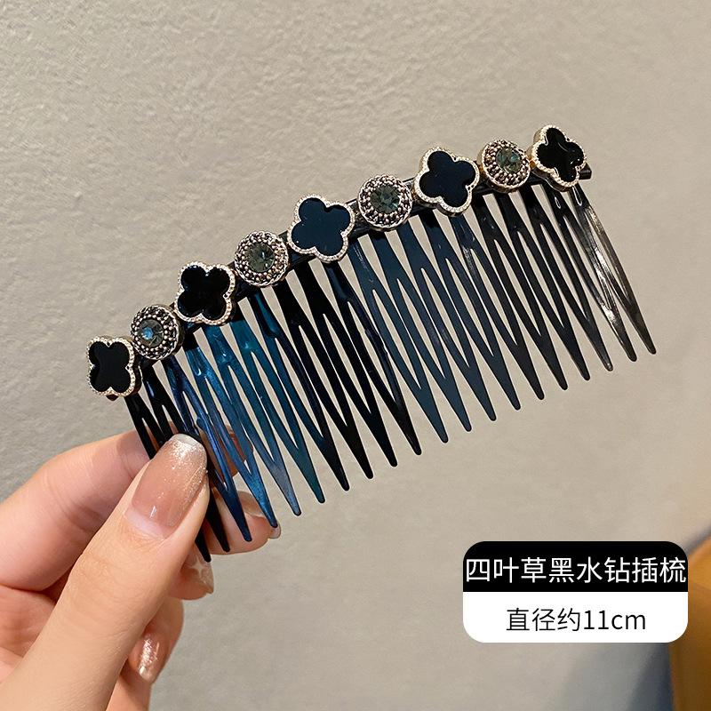 Crystal Flowers Comb Bangs Hair Clip for Women Braid Broken Hairpin Inserted Comb Pressure Pin Girls Hair Accessories Jewelry