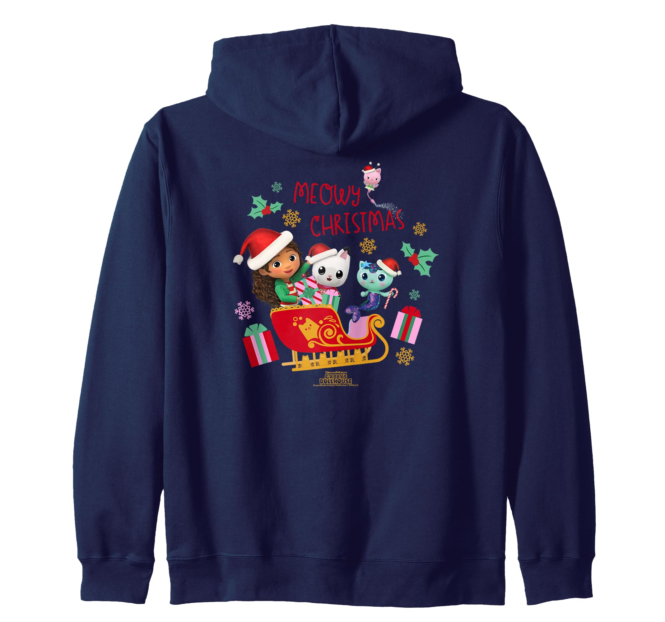 

DreamWorks Gabby s Dollhouse Meowy Christmas Sleigh Zip Hoodie