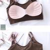 Top da Donna Lavorati a Maglia Sexy Crop Top Halter Canottiera Donna con Reggiseno Incorporato Cami Senza Maniche con Bretelle Gilet Intimo Reggiseno Sportivo da Donna