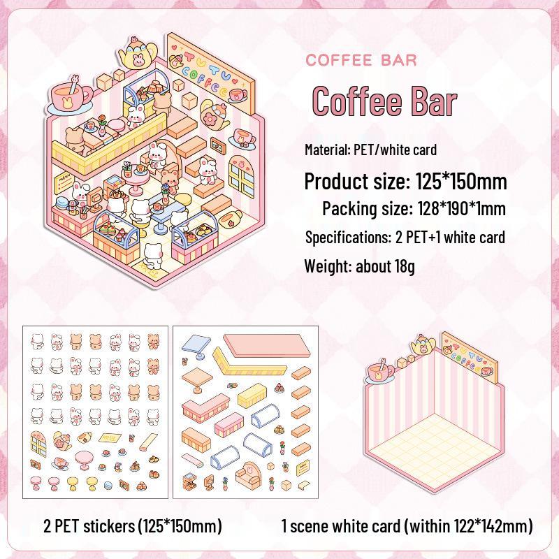 Popular Cartoon Scenery 3D DIY Stickers for Kids