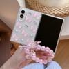 Korean Clear Glitter Pink Bow Cute Phone Case For Samsung Galaxy Z Fold 8 Ultra 7 6 5 Fold7 Fold6 Cover with Chain Kawaii Cases