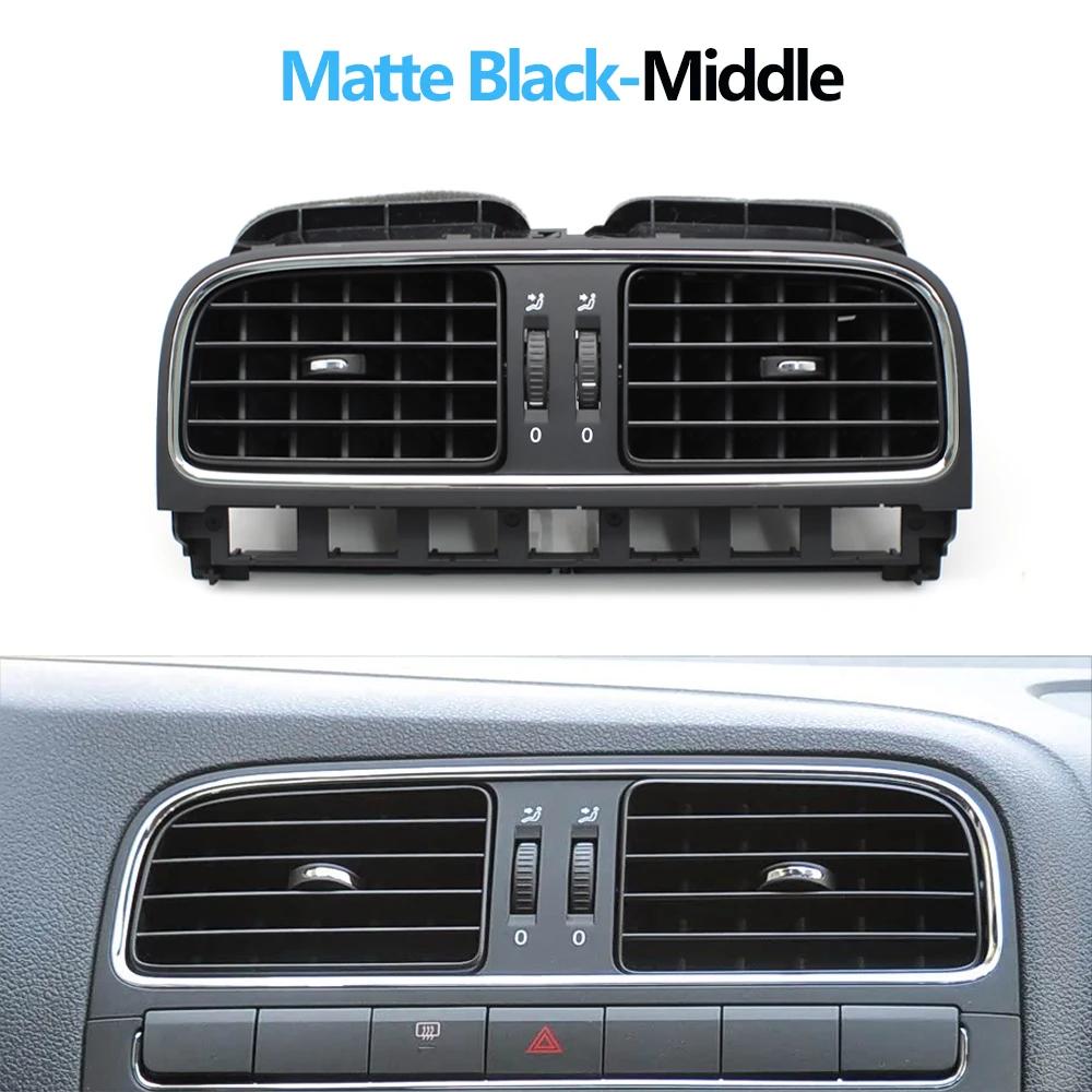 For VW Polo 2011-2018 Car Front Dashboard Matte Black Central Air Vent Left Right AC Vent Grille Assembly 6R0819703 6R0819704