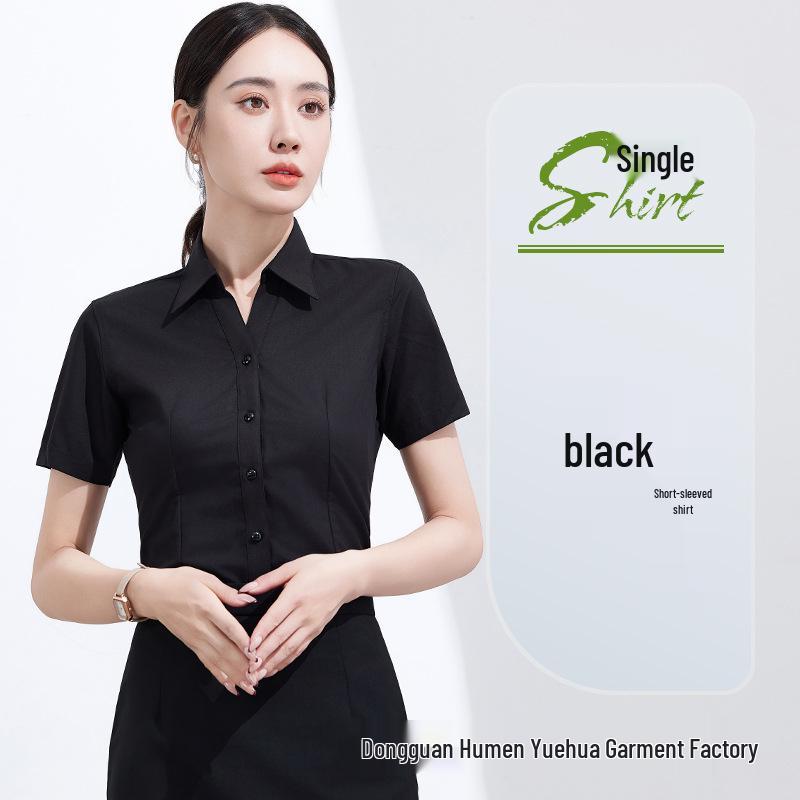 Women s New Style Non-Iron White V-Neck Professional Shirt – White-Collar Business Fashion Formal Wear 4XL