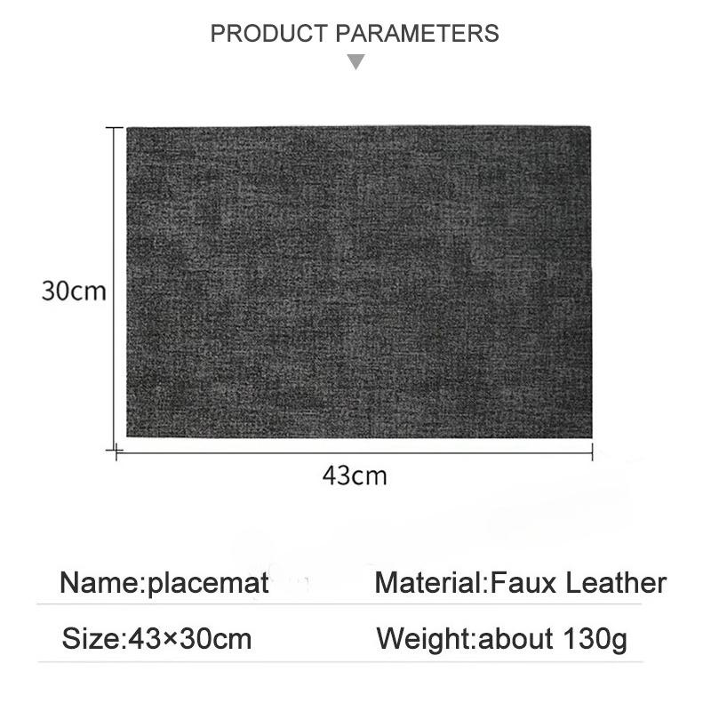 New Linen Texture Leather Table Mat Morandi Color Waterproof Tablecloth Table Mat Coffee Pad Non Slip Heat Resistant Table Cover