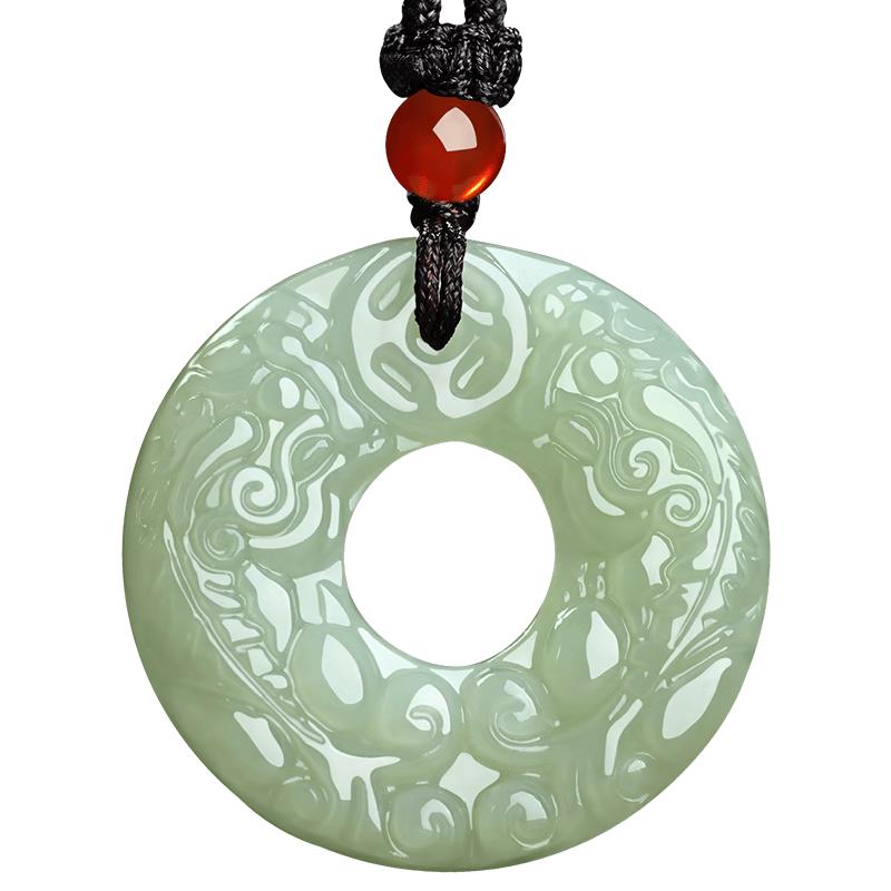 Longhui Hetian Jade Pixiu Peace Buckle Pendant