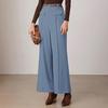 Pantaloni lunghi a gamba larga con tasche, elastici, a vita alta, casual e attivi, da donna