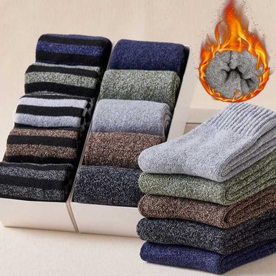 5 Perechi Lână Iarnă Bărbați Îngroșați Călduroși Moi Șosete Sport Casual Cașmir Mențin cald Moi Sport Moi Confortabili