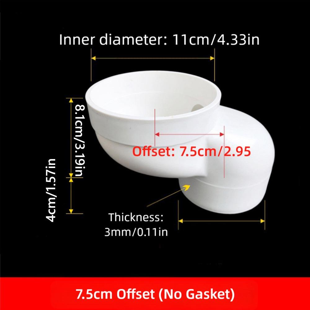 PVC-Kunststoff Toilettenspülrohr 110mm Versatzflansch-Adapter Toiletteninstallation