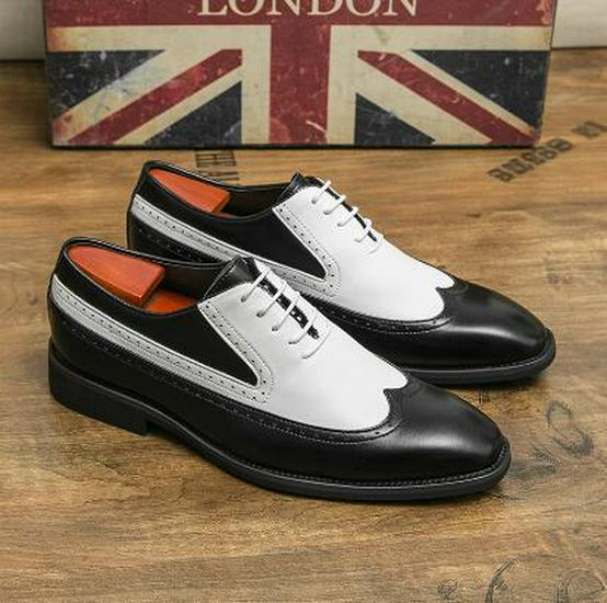 Men s Spring Fashion Color Block Oxford Brogue Formal Leather Shoes - Large Size Lace-up Office Footwear 42