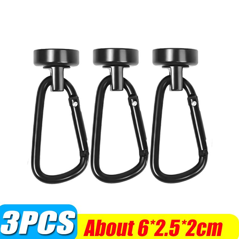 1/3/6pcs Strong Neodymium Magnetic Hook Heavy Duty 360° Rotatable Carabiner Magnet Hooks Home Kitchen Bathroom Hanging Hangers
