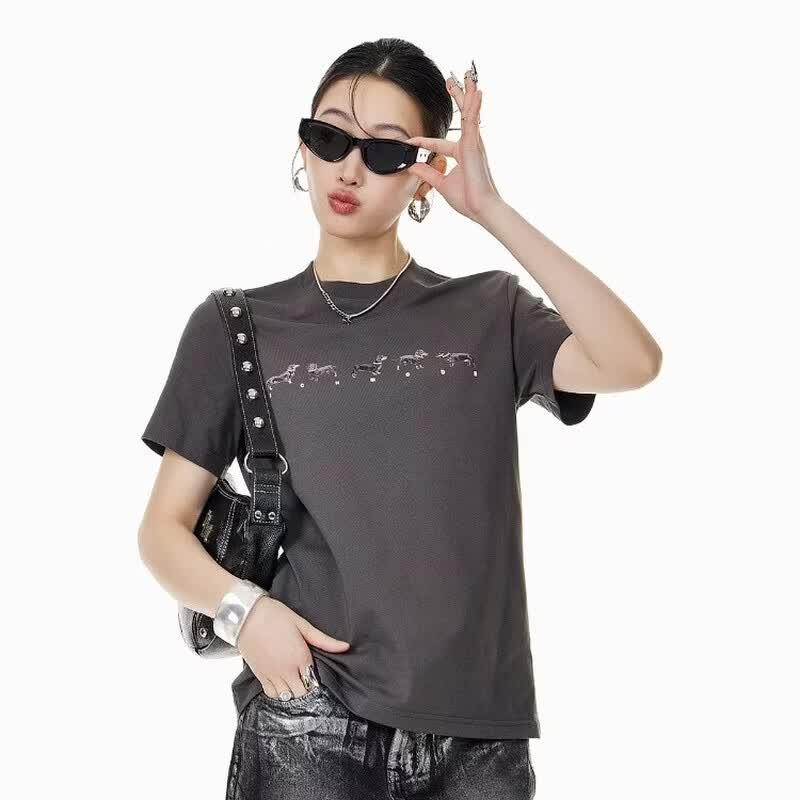 ICH MODE Women s Cooling Quick-Dry Slim Fit Crop T-shirt S