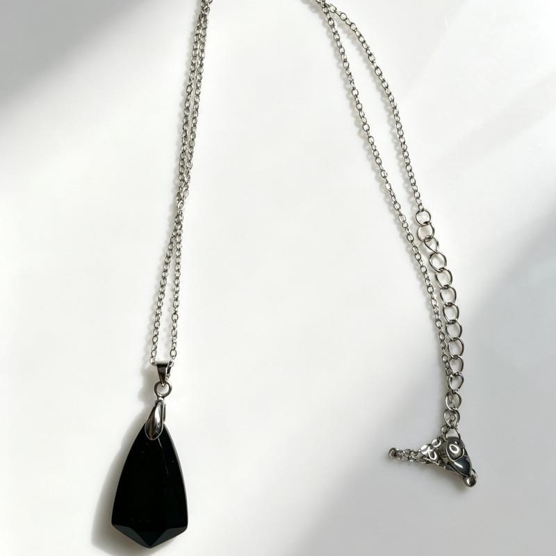 Geometric Natural Crystal Pendant Necklace With Polished Quartz For Bohemian Jewelry Lovers