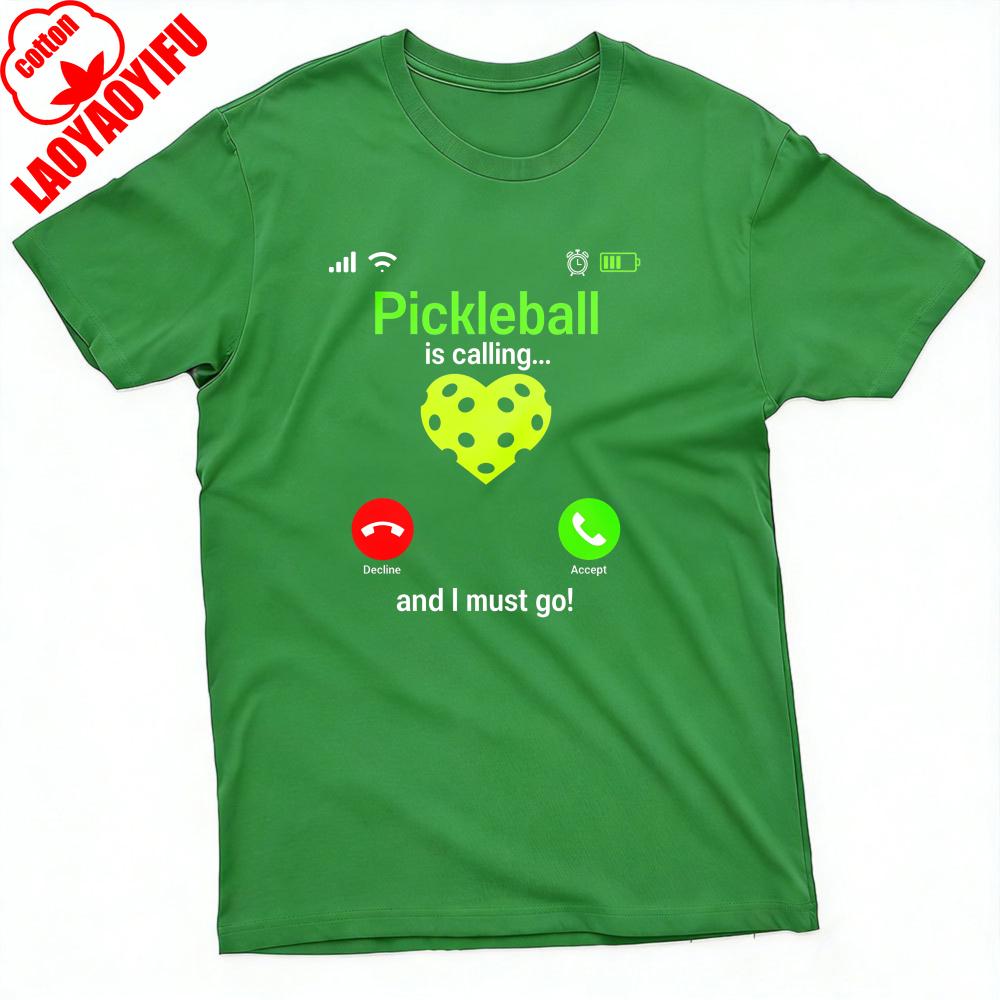 

Pickle Ball Is Calling Team Gear Player Funny Pickleball TShirt Ropa Hombre Summer Shortsleeved Clothes Oneck Tops S