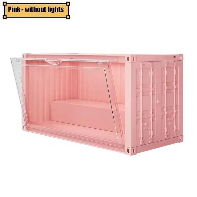 

Коробка для хранения кукол и игрушек с подсветкой, подставка для демонстрации блайнд-боксов, пылезащитный штабелируемый органайзер-кейс для фигурок, витринные коробки для органайзера L