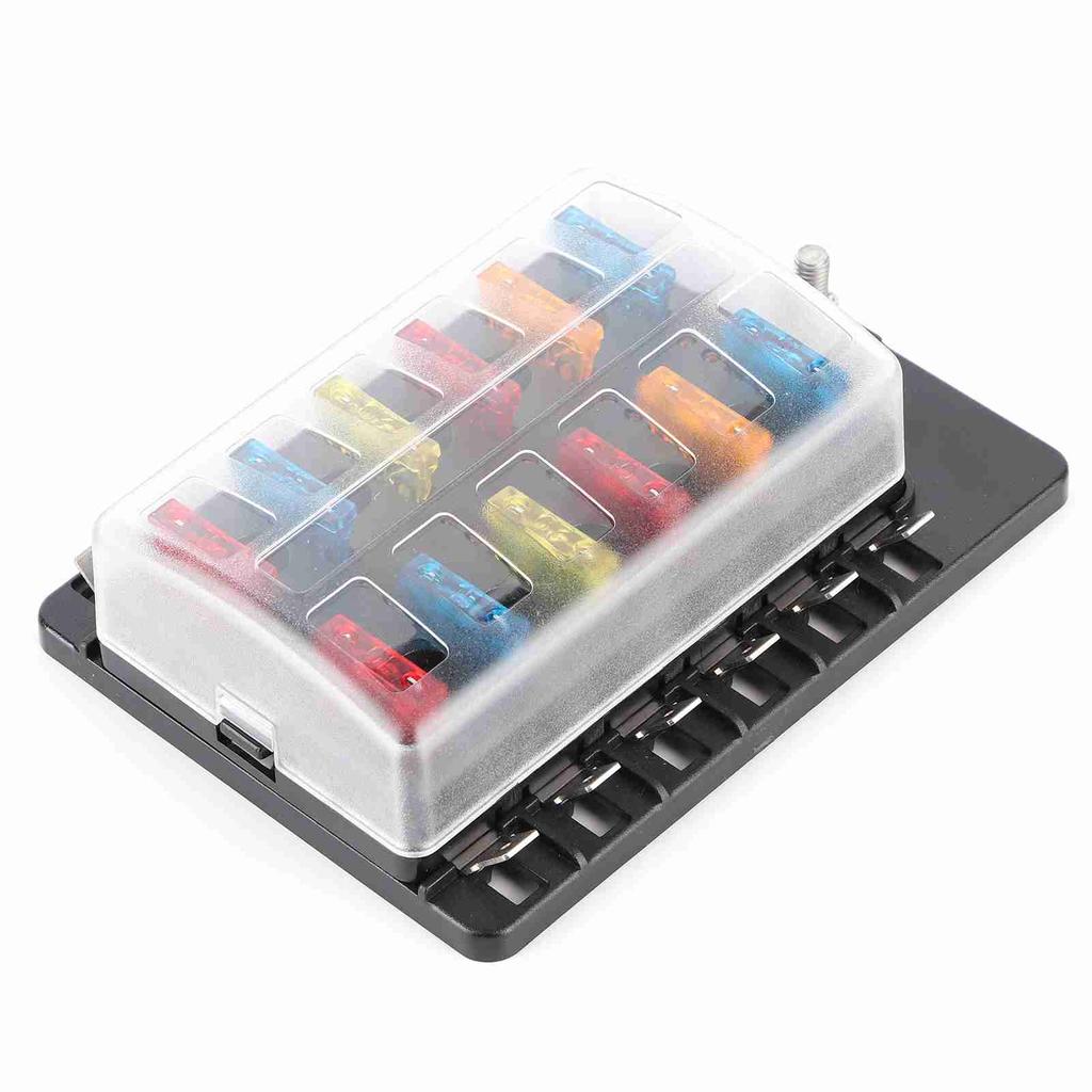 12?Way Sicherungskasten-Kit Flachsicherungshalter mit LED-Anzeige für Auto LKW Bus Marine Boot Yacht