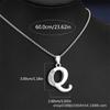 Collana con Ciondolo Lettere Inglesi 26 Colore Argento alla Moda Micro-intarsiata Zircone per Uomo Donna Amici Coppia Gioielli in Acciaio Inossidabile