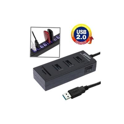 Computer /& USB Accessories 2 in 1 USB 2.0 TF//SD Card Reader /& 3-Port HUB Cable Length: 80cm USB Hubs Black Color : Black