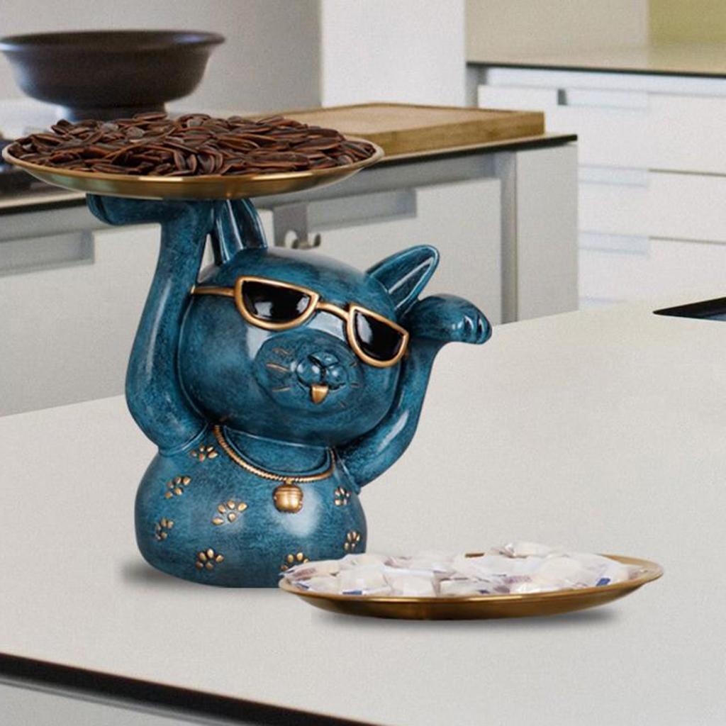 Statue Storage Tray Standing Resin Animal Sculpture Crafts Tabletop Countertop Shelf