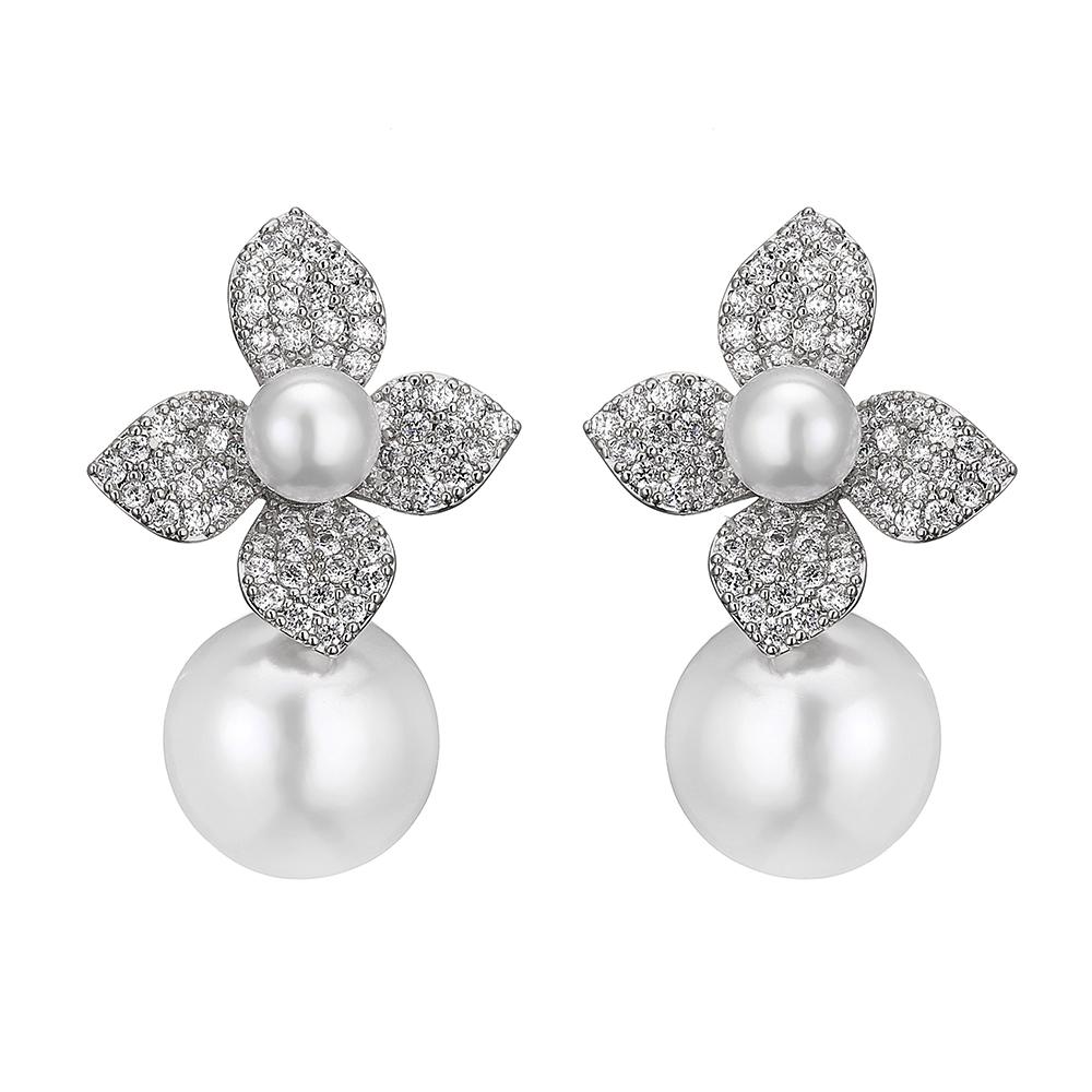 

ZAKOL Элегантные серьги-подвески с микропаве из циркония, имитация циркона, для женщин, серебристого и золотистого цвета, свадебные аксессуары для невесты