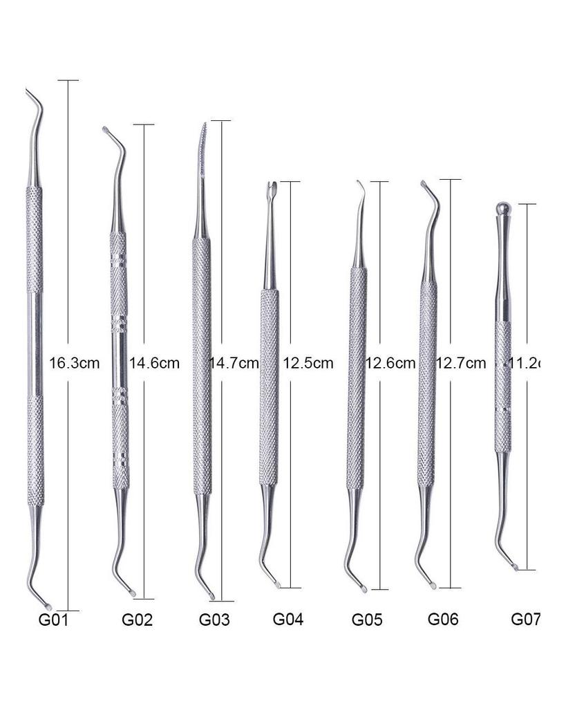 Correcteur de doigt d'orteil à rainure argentée, poussoir à cuticules, dissolvant en acier inoxydable, outils de manucure pour ongles