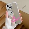 Hot-selling Pink Love iPhone17 Creative Letter Mobile Phone Case Apple 16Pro Simple Mirror Hard Case