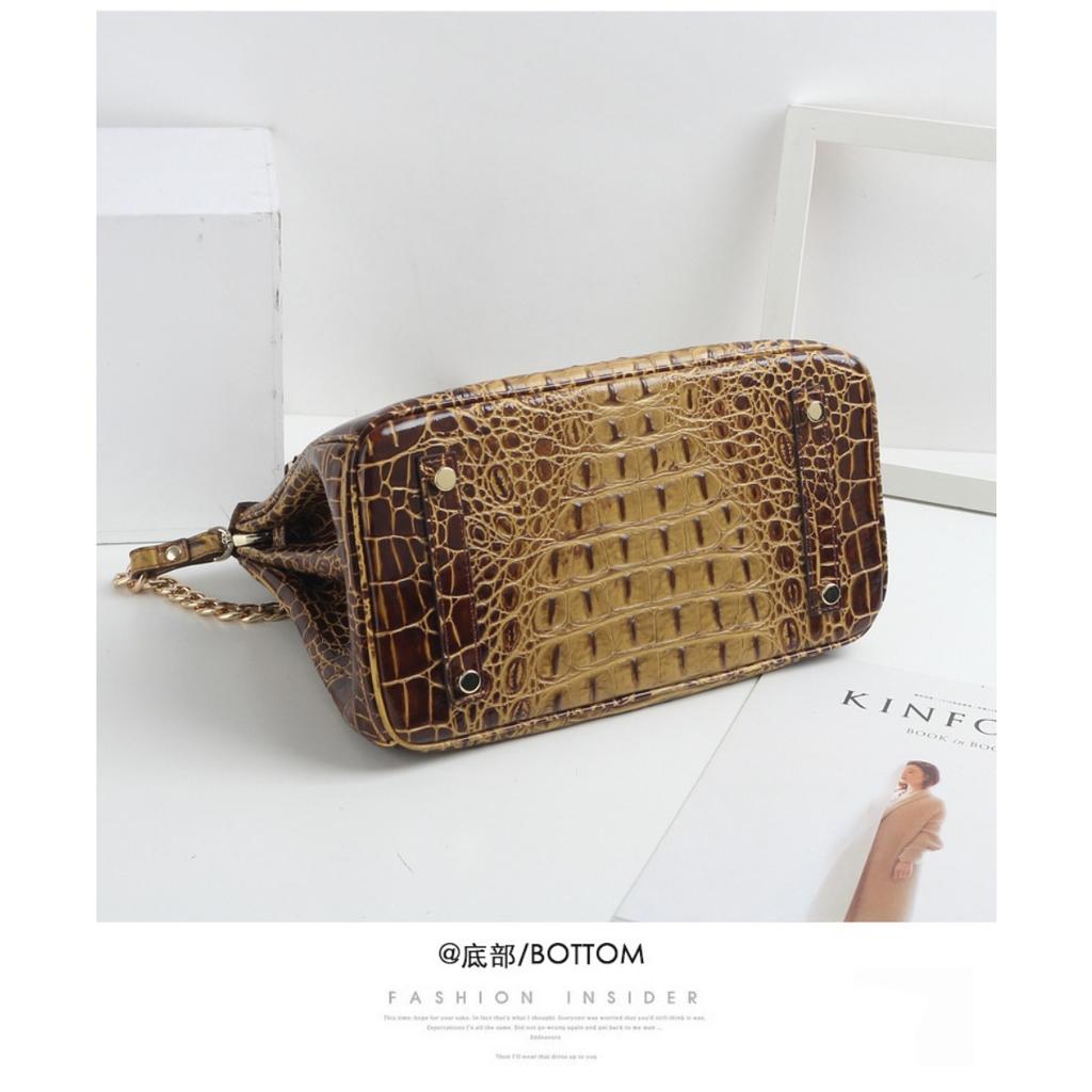 Commercio estero nuova borsa in pelle atmosferica platino borsa a mano con motivo a spina di coccodrillo borsa a spalla singola crossbody alla moda borsa grande da donna