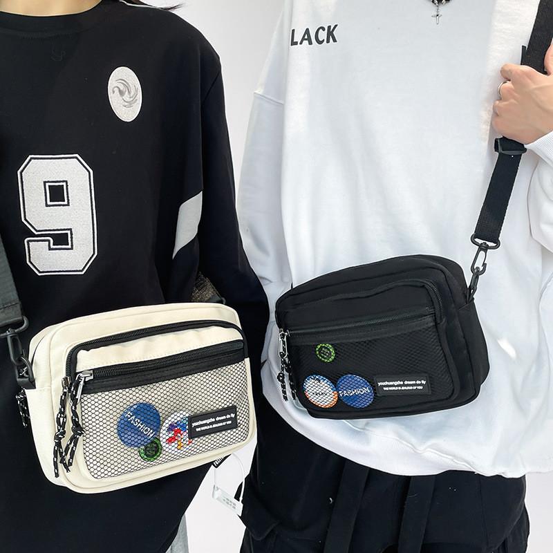 Stylish Japanese Streetwear Retro Small Crossbody Bag For Trendy Students
