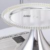 European Style Plated Circle Shape Fruit Plate,Silver Pearl Droplet Alloy Disc Home Cheese Food Tray,Snack Disc Table Decoration