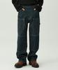 MAGOODGAN Farburn 7548 Double Knee Carpenter Wide Fit Navy Stitch Non-Fade Denim Pants