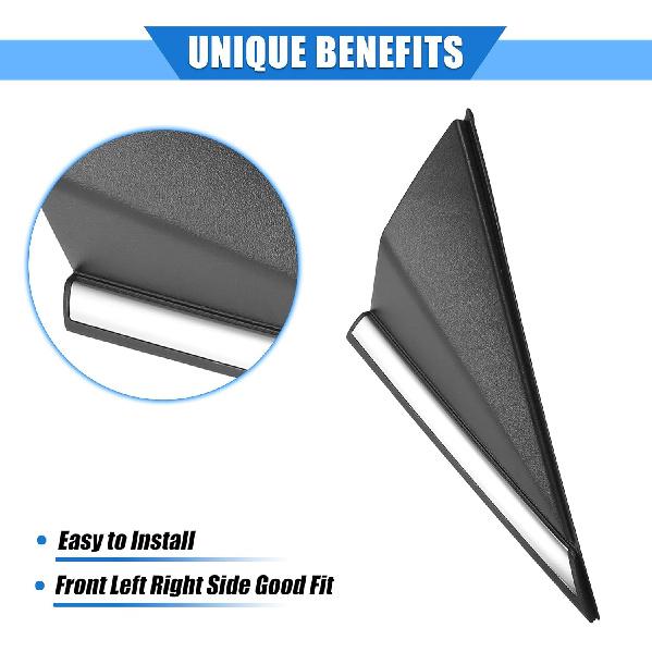 2pcs Mirror Corner Triangle mudguard Cover Compatible for Hyundai Elantra 2014 2015 2016, Durable Plastic Black Silver Tone Front Left Right Side