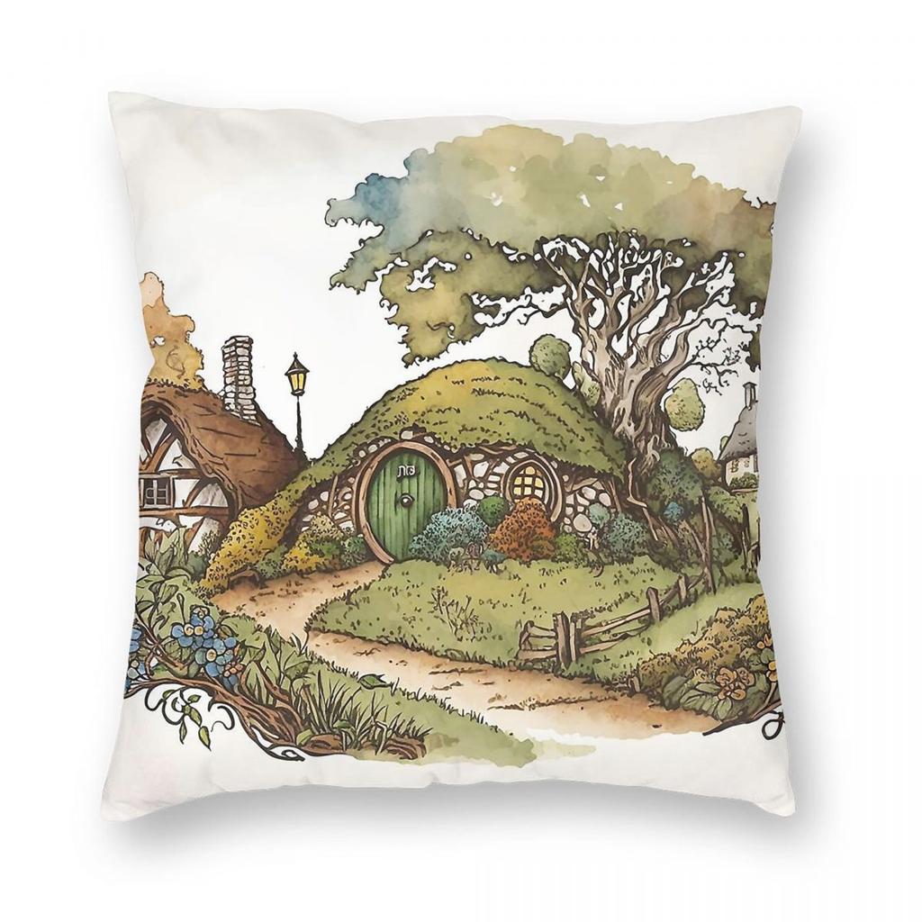 Middle Earth Bag End Pillowcase Polyester Linen Velvet Creative Zip Decorative Car Cushion Case