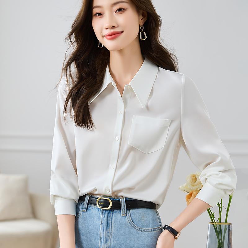 Women Blouses Shirts 2025 Spring Long Sleeve Women Blouse Shirt Turn Down Collar White Chiffon Blouse Shirt Women Tops J829