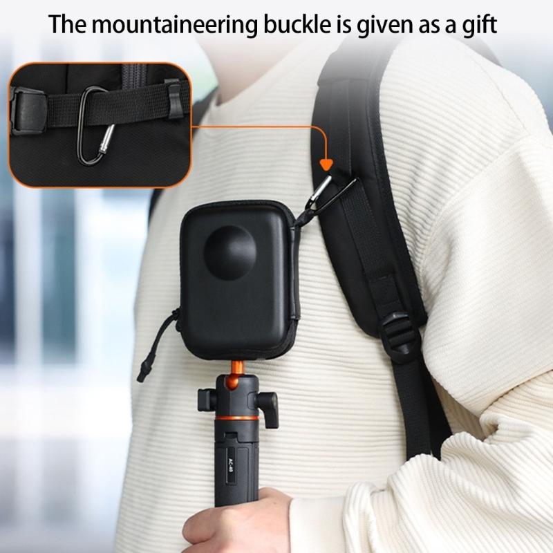 Compact Protective Case With Carabiner For 360 Camera Gear Storage And Outdoor Shoot Gear Carrying Pouch Bag
