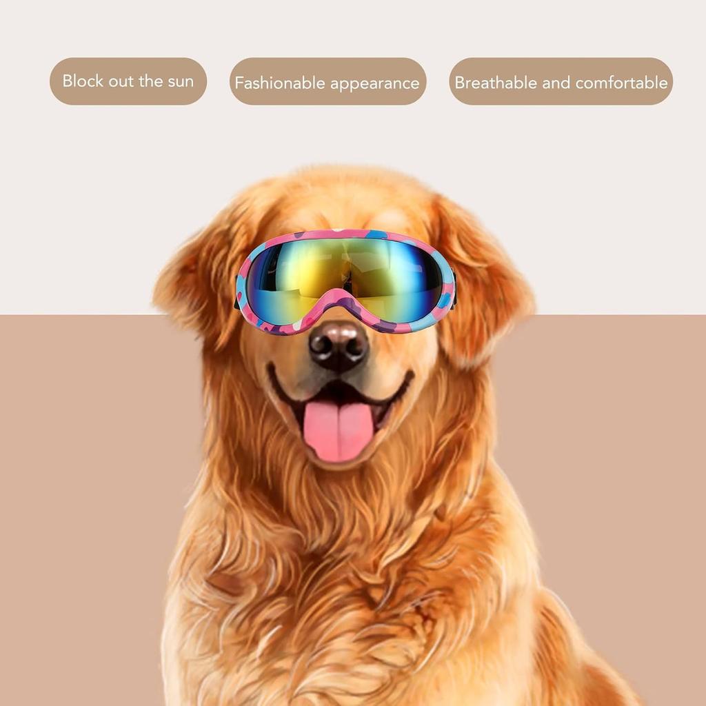 Dog Sunglasses Dog Goggles, UV Protection Dust Protection Winproof Pet Glasses for Dogs Eyes Wear Protection for Medium or Large Dog