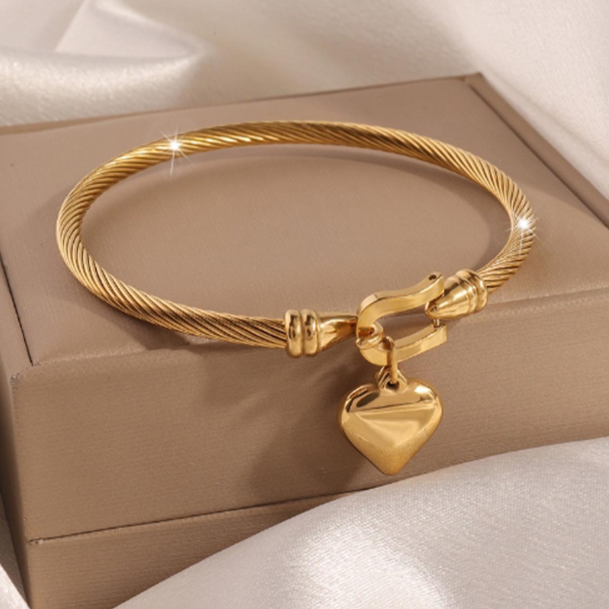 

1 шт. Женский модный трендовый браслет из нержавеющей стали с любовью, циркониевые аксессуары, подходит для свиданий, вечеринок, фестивалей, подарки