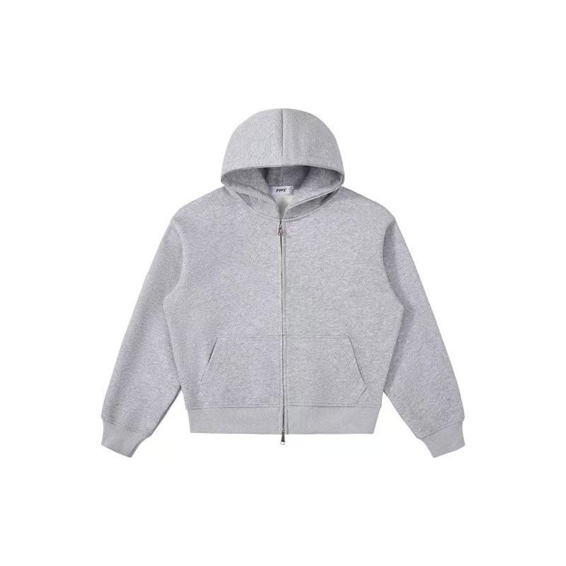 

Cross-border E-commerce Boxy Short 540G Heavyweight Loose Solid Color CleanFit Hooded Sweatshirt Small серый