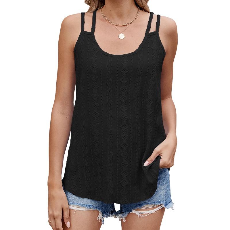 Women's Summer New Camisole Shirt Hollow Sexy Dew Vest T-shirt